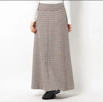 Mila Owen 미라 오웬 체크 롱 스커트 A라인 플레어