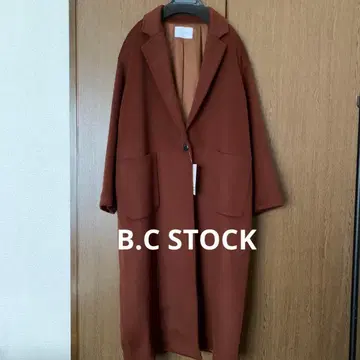 [ 새상품 택 포함 ] B.C STOCK W 비버 롱 체스터 코트 브라운