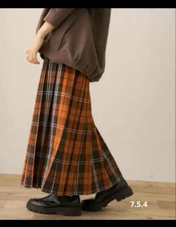 URBAN RESEARCH 체크 플리츠 이지 스커트