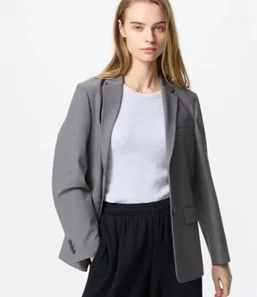 희소 유니클로 테일러드 자켓 릴랙스핏 그레이 XS 사이즈