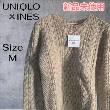 UNIQLO INES 로 게이지 케이블 크루넥 스웨터 M 사이즈