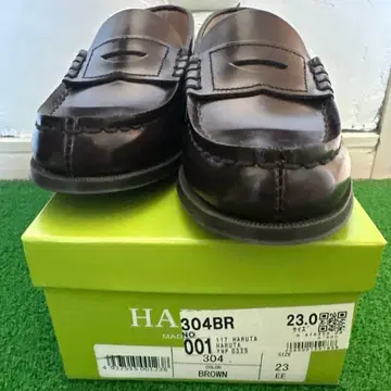 HARUTA 304BR 브라운 로퍼 23.0EE 천연 가죽