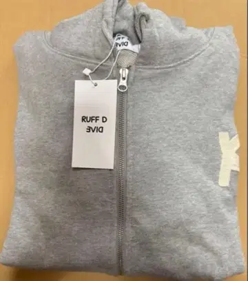 RUFF D DIVE 그레이 후드 부착 후드티 소잉크