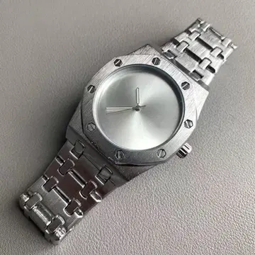 무로고 쿼츠 실버 워치 손목시계