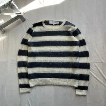border mohair knit 짧은 기장 그런지 굵은 보더 M