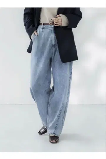 크루레 crewre 소프트 카비 데님 슬랙스 사이즈 3