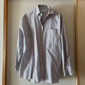 Mila Owen 스트라이프 긴팔 셔츠 오버 사이즈