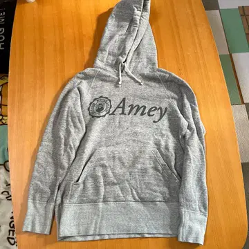 Amey 로고 그레이 후드티