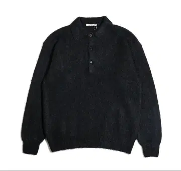 BRUSHED SUPER KID MOHAIR KNIT POLO 5