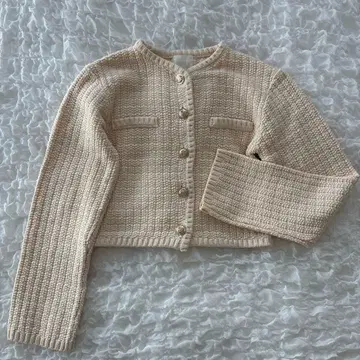 H&M 크림색 골드 버튼 가디건 US XS