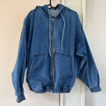 amgot 데님 블루 후드 부착 후드티