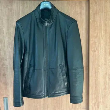 휴고보스 가죽 싱글 라이더 자켓 46