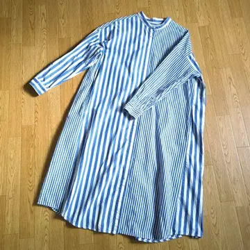 niko and - 파랑과 화이트 스트라이프 셔츠 원피스