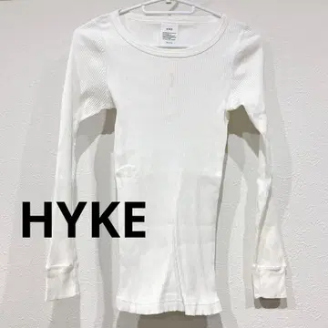 N12-1 HYKE 화이트 리브 긴팔T셔츠