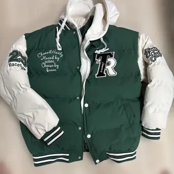 바시티 자켓 다운 25 Raceteam 그린 컬러/화이트 컬러