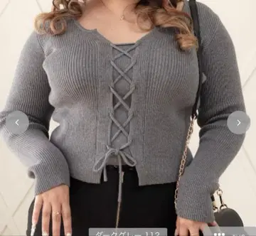 시마무라 라무짱 스핀들 니트 풀오버 3L 사이즈 그레이