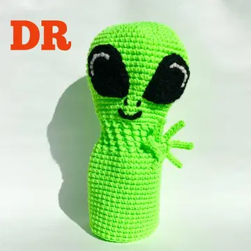 DR용 우주인 형광 옐로우 그린 골프 헤드커버