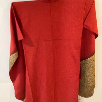 후리소데 성인식 졸업식 경사 연습 빨간색에 라메