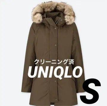 UNIQLO 여성용 S 논퀼트 다운 숏코트 올리브 가을/겨울
