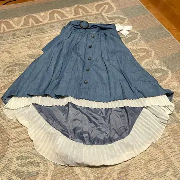 axes femme 버튼 달린 피쉬테일 스커트 블루