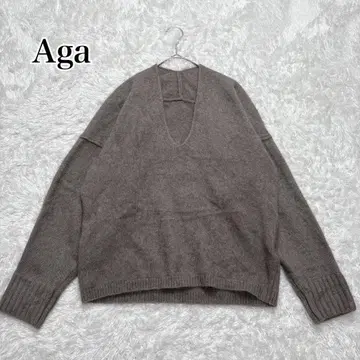 [ 새상품 ] Aga 폭스 혼방 부드러운 V넥 스웨터 야마다야