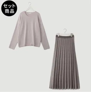 PLST 자카드 니트 셋업