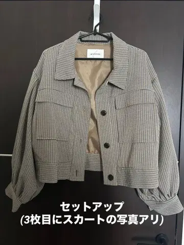[ 새상품급 ] archives 체크 무늬 자켓 & 스커트 셋업 M
