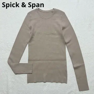 새상품급 23AW 스픽앤스팬 스트레치 리브 니트 베이지