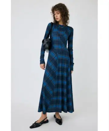 SLY 비대칭 체크 드레스