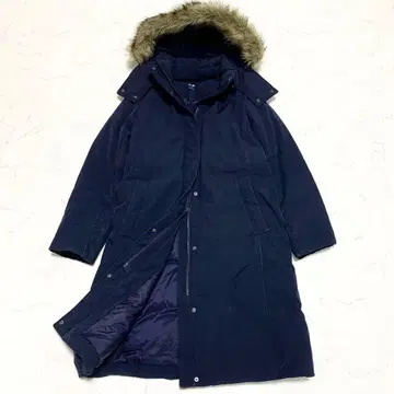 유니클로 하이브리드 다운 울트라 웜 롱 코트 네이비