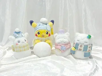 [ 4개 세트 ] 포켓몬 봉제 인형 눈사람 피카츄 카비곤 야돈