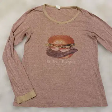 엔할리우드 긴팔 티셔츠 얇은 소재 햄버거