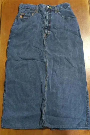 (구) 데님 스커트 프론트 버튼 백 슬릿