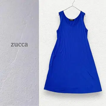 [ zucca ] 로얄 블루 슬리브리스 원피스 무릎 기장 일본제 M