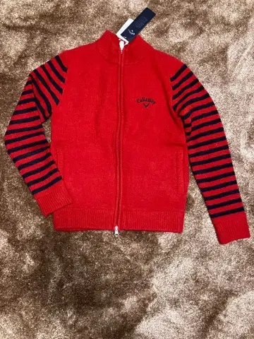 Callaway 빨간색 스트라이프 니트 골프웨어