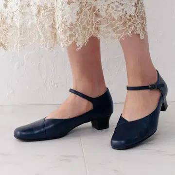 HIMIKO 3.5cm 힐 스트랩 펌프스 네이비