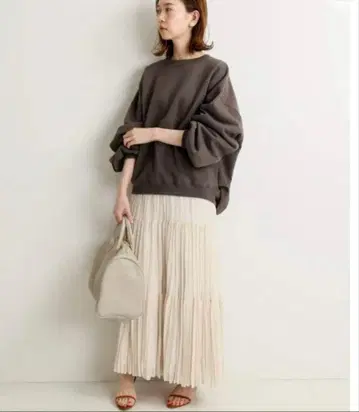 [IENA] 조젯 플리츠 캉캉 스커트 36 사이즈 베이지