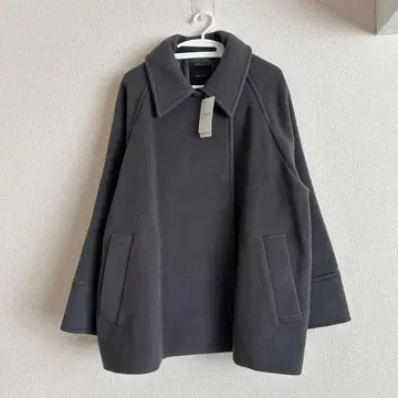 새상품 W/Ny 모사 스텐 칼라 숏코트 그레이 38