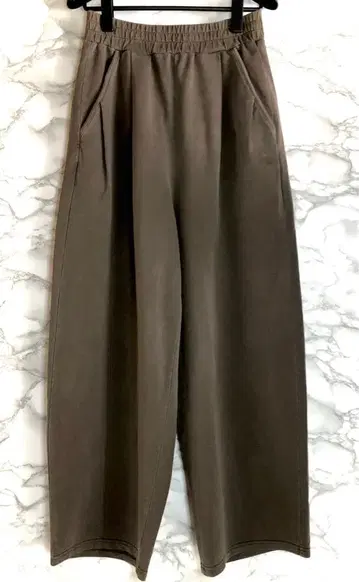 [첫 판매] LOWRYS FARM 브라운 와이드 팬츠 허리밴딩