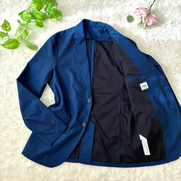 ZARA 테일러드 자켓 블레이저 네이비 글렌체크