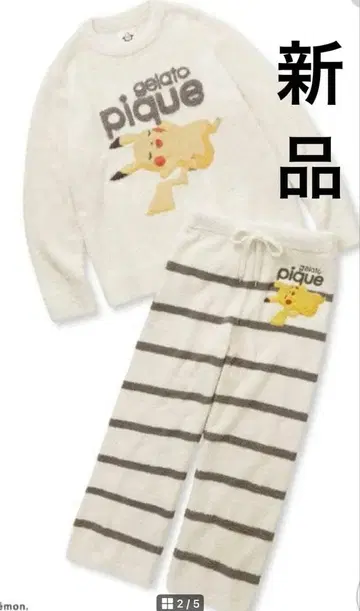 [ 새상품 ] 젤라피케 포켓몬 쓰리 베비모코 자카드 풀오버 세트