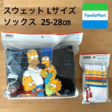미개봉 새상품 훼미리마트 심슨 맨투맨 L 라인 양말 25-28cm