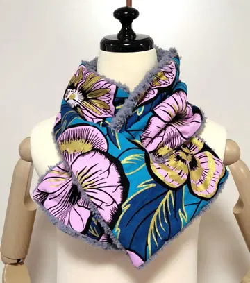 아프리카 천 퍼, 펀칭식 머플러 [ 팬지 패턴 ]