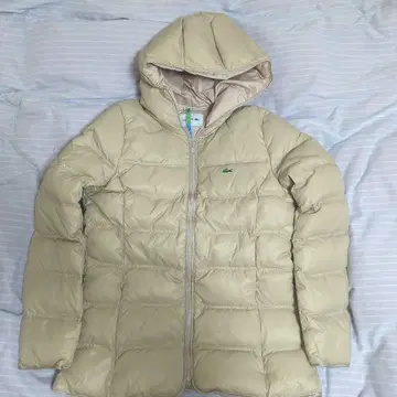 LACOSTE 후드 부착 베이지 다운 자켓