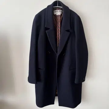 MUVEIL WORK 네이비 멜톤 울 체스터 코트 36