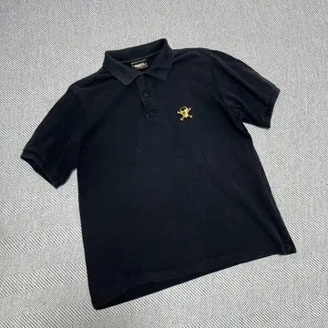 DEPT 스컬 반팔 피케 셔츠 블랙