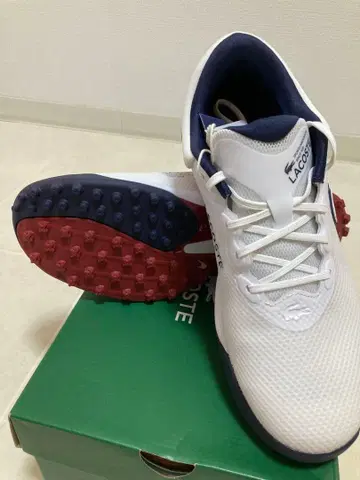 LACOSTE 남성용 골프화 화이트/네이비