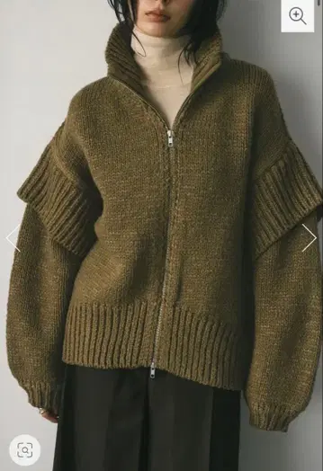 스타일 믹서 레이어 슬리브 지퍼 니트 가디건