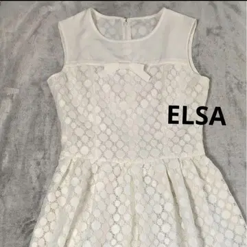 ELSA 슬리브리스 원피스 화이트 일본제