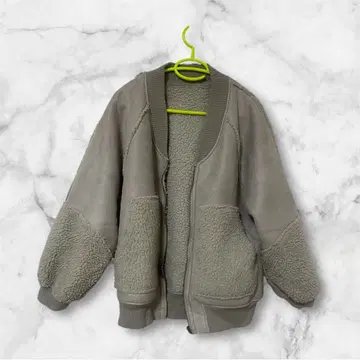 W closet 리버서블 보아 블루종 그레이